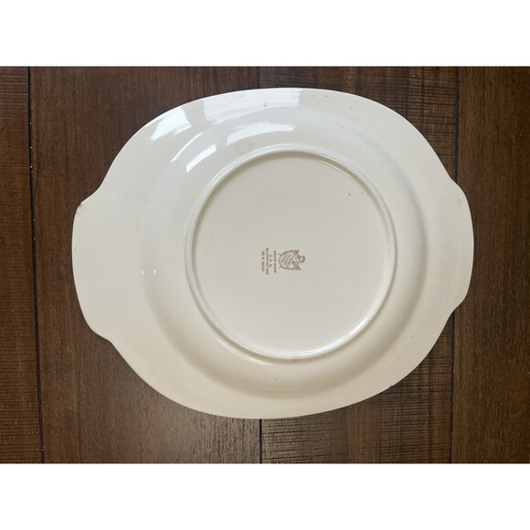 FRENCH SAXON CHINA UNION MADE U.S.A.~22 KT GOLD 2 SERVING PLATTERS AND BOWL VTG - Picture 8 of 16